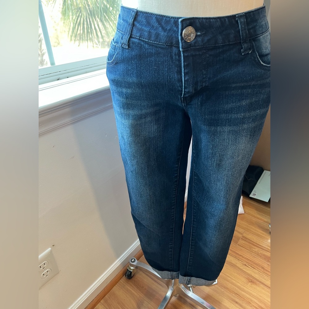 Celebrity Pink Dark Wash Zip Front Skinny Jeans Size 11